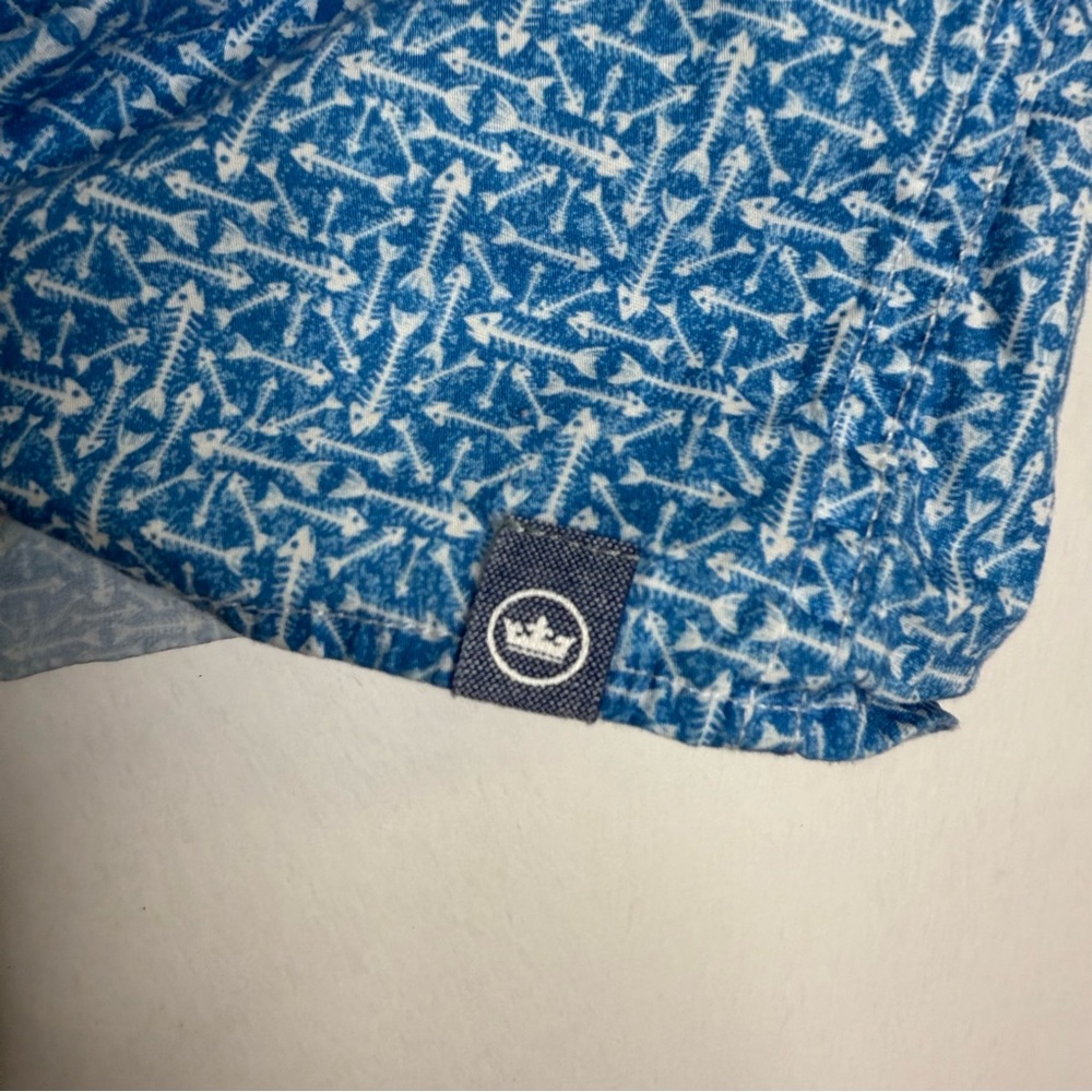 Peter Millar Fin Rays Print Button Down Shirt Cot… - image 5